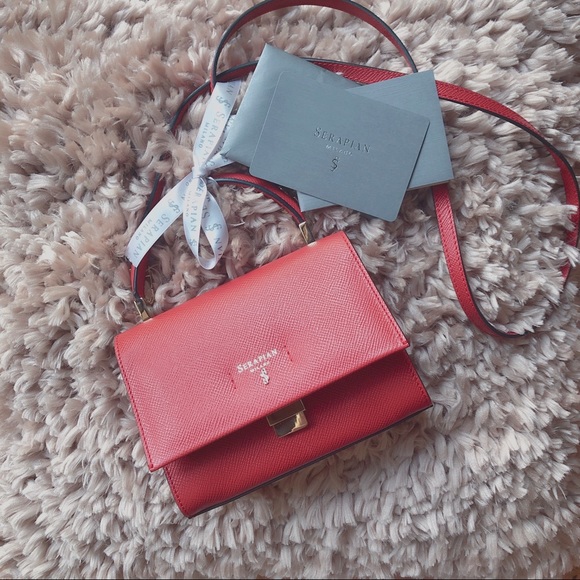 NWT Serapian red crossbody leather purse - Picture 2 of 9